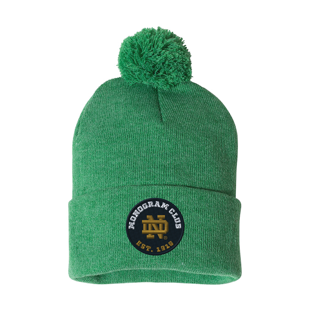 Notre Dame Monogram 12" Pom-Pom Cuffed Beanie