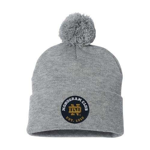 Notre Dame Monogram 12" Pom-Pom Cuffed Beanie